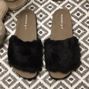 madden girl fur slides